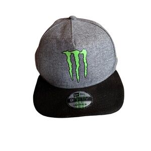 NWOT Monster Energy New Era 9Fifty Snapback Baseball Cap Gray